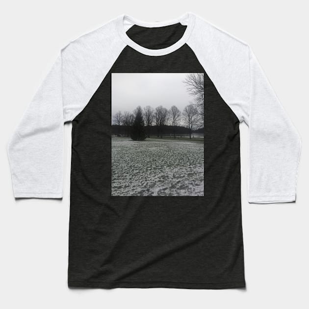 Snowy Trees Baseball T-Shirt by Sanworld